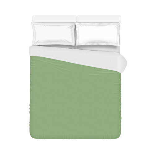 Green Tea Color Accent Duvet Cover 86"x70" ( All-over-print)