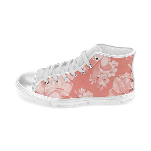 Delicate floral pattern,pink Women's Classic High Top Canvas Shoes (Model 017)