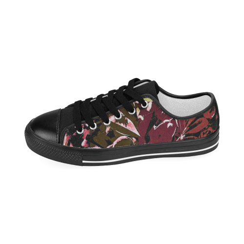 Foliage Patchwork #6 Black - Jera Nour Men's Classic Canvas Shoes (Model 018)