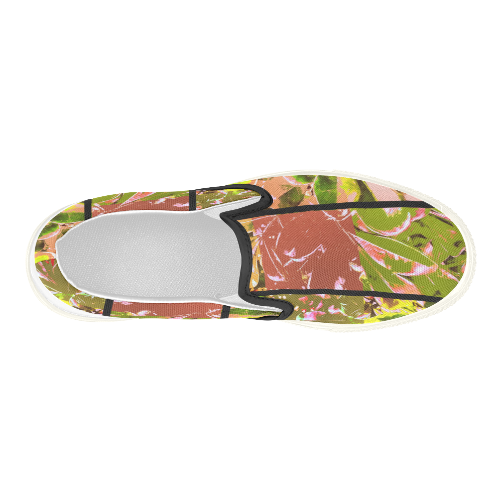 Foliage Patchwork #5 - Jera Nour Women's Slip-on Canvas Shoes (Model 019)