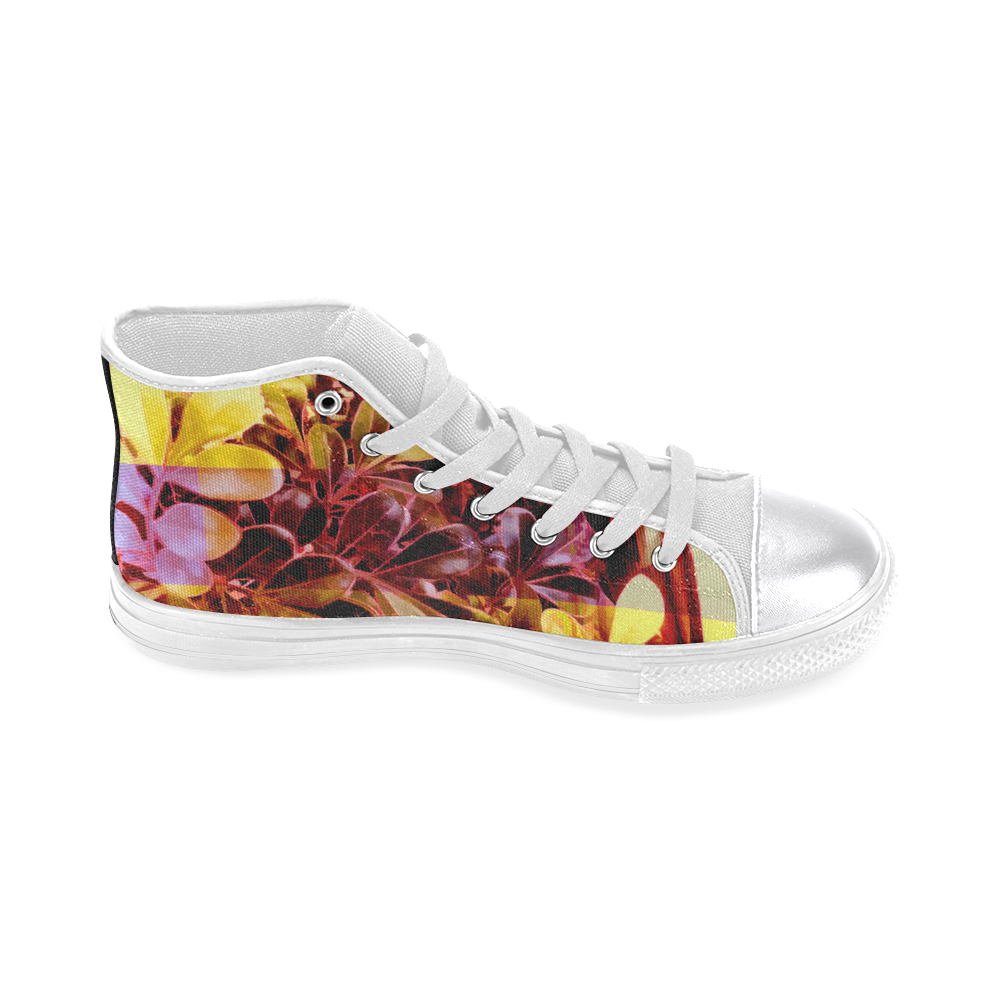 Foliage Patchwork #11 - Jera Nour Women's Classic High Top Canvas Shoes (Model 017)