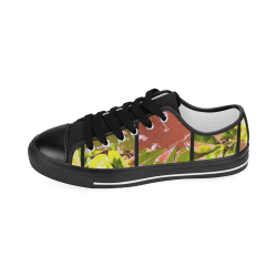 Foliage Patchwork #5 Black - Jera Nour Men's Classic Canvas Shoes (Model 018)