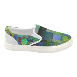 Foliage Patchwork #10 - Jera Nour Women's Slip-on Canvas Shoes (Model 019)