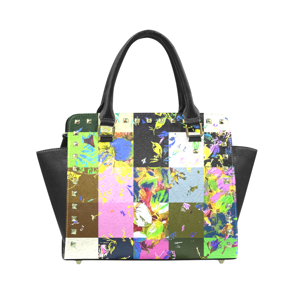 Foliage Patchwork #3 - Jera Nour Rivet Shoulder Handbag (Model 1645)