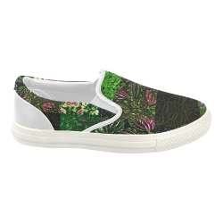 Foliage Patchwork #1 - Jera Nour Women's Slip-on Canvas Shoes (Model 019)