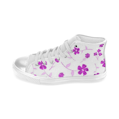 sweet sparkling floral, pink Women's Classic High Top Canvas Shoes (Model 017)