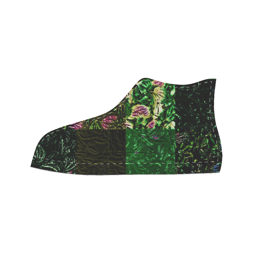 Foliage Patchwork #1 - Jera Nour Women's Classic High Top Canvas Shoes (Model 017)