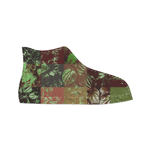 Foliage Patchwork #4 - Jera Nour Women's Classic High Top Canvas Shoes (Model 017)