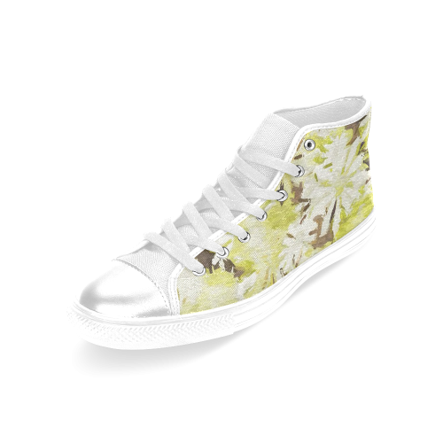 watercolor flowers Women's Classic High Top Canvas Shoes (Model 017)