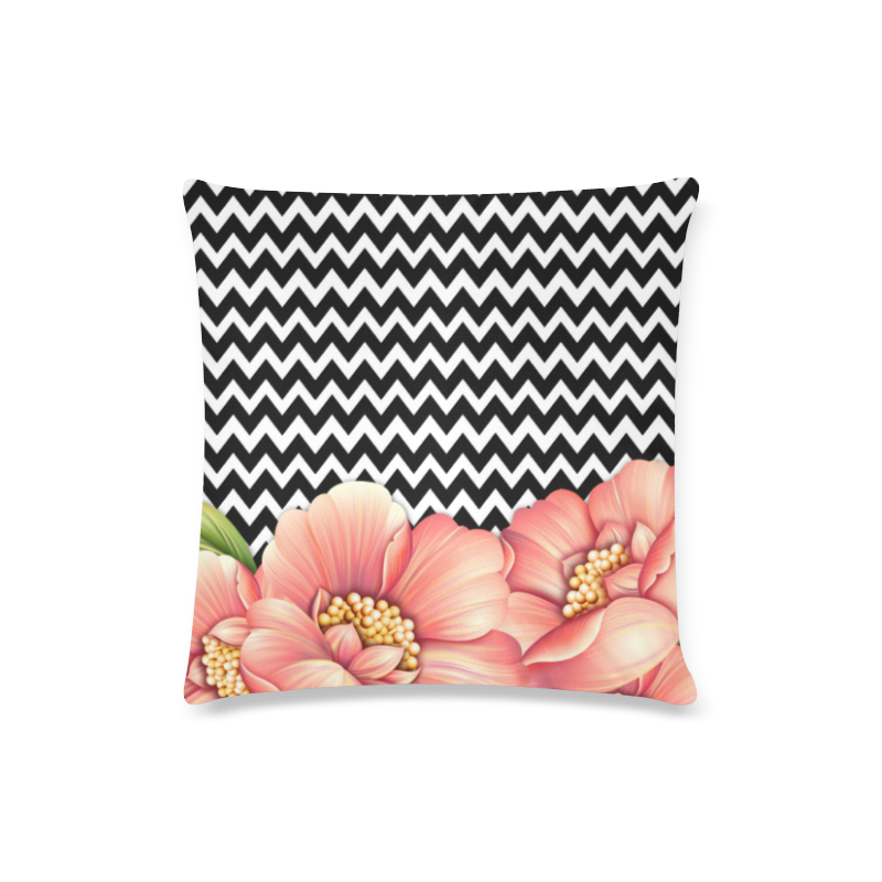 flower power Custom Zippered Pillow Case 16"x16"(Twin Sides)