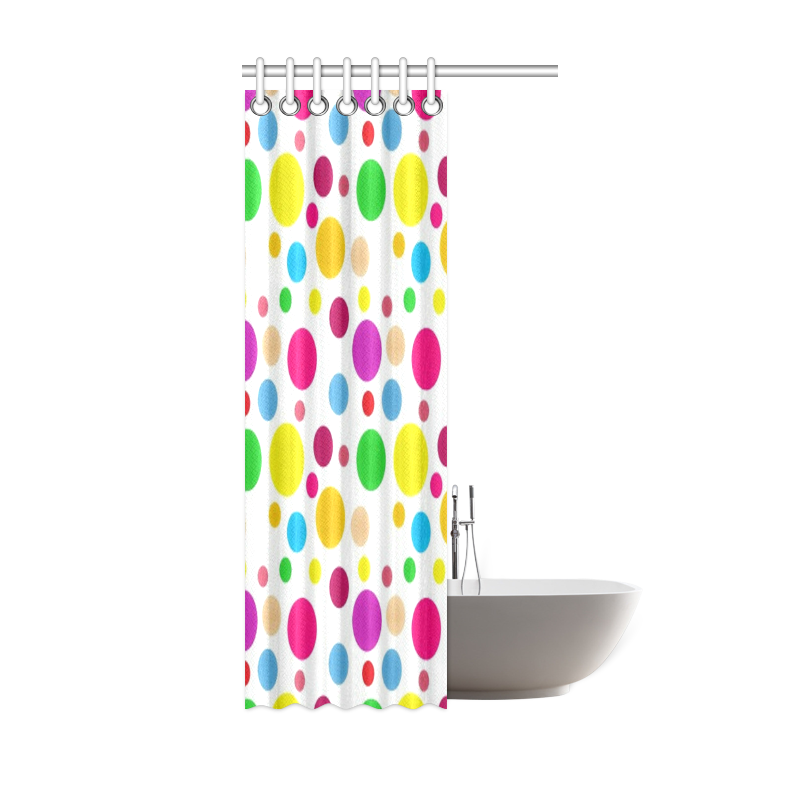 Colored Polka Dots Shower Curtain 36"x72"