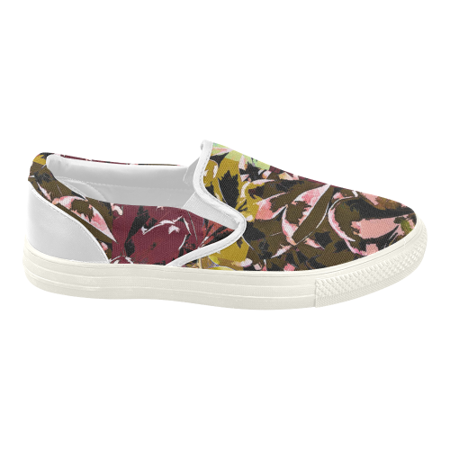 Foliage Patchwork #6 - Jera Nour Women's Slip-on Canvas Shoes (Model 019)