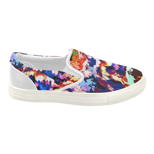 Foliage Patchwork #7 - Jera Nour Women's Slip-on Canvas Shoes (Model 019)