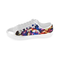 Foliage Patchwork #7 White - Jera Nour Men's Classic Canvas Shoes (Model 018)