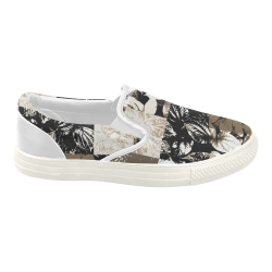 Foliage Patchwork #8 - Jera Nour Women's Slip-on Canvas Shoes (Model 019)