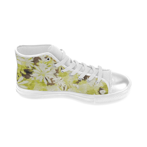 watercolor flowers Women's Classic High Top Canvas Shoes (Model 017)