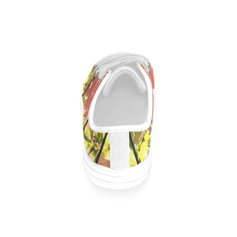 Foliage Patchwork #5 White Horizontal - Jera Nour Men's Classic Canvas Shoes (Model 018)