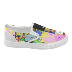 Foliage Patchwork #3 - Jera Nour Women's Slip-on Canvas Shoes (Model 019)