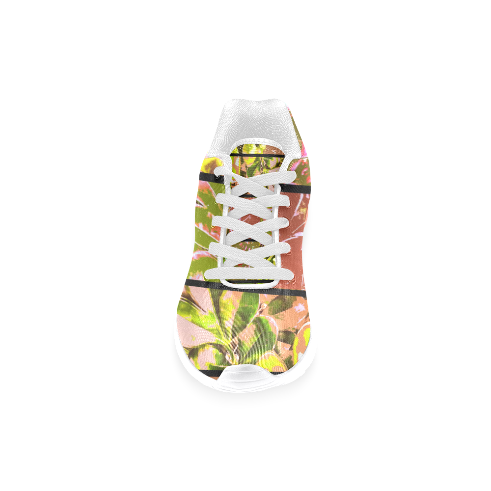 FoliagePatchwork #5 White Vertical - Jera Nour Women’s Running Shoes (Model 020)