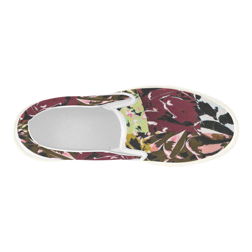 Foliage Patchwork #6 - Jera Nour Women's Slip-on Canvas Shoes (Model 019)