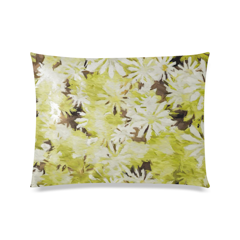 watercolor flowers Custom Zippered Pillow Case 20"x26"(Twin Sides)
