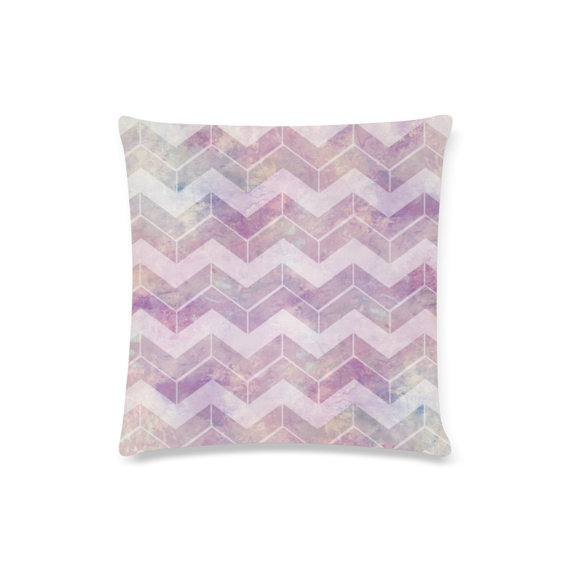 Chevron with watercolors Custom Zippered Pillow Case 16"x16"(Twin Sides)