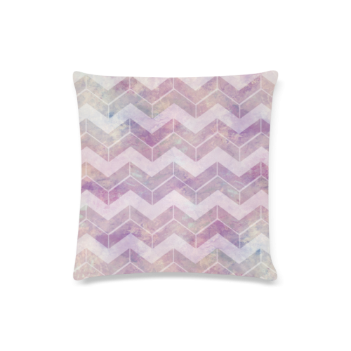 Chevron with watercolors Custom Zippered Pillow Case 16"x16"(Twin Sides)