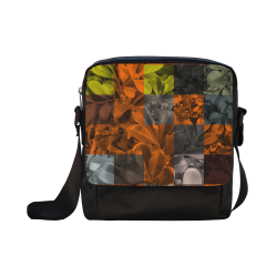 Foliage Patchwork #9 Black - Jera Nour Crossbody Nylon Bags (Model 1633)