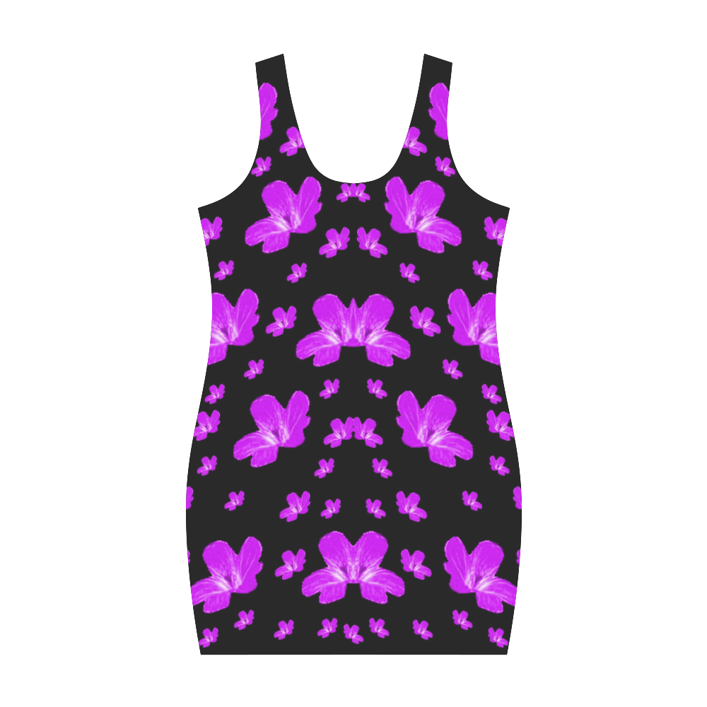 Pretty flowers in purple Medea Vest Dress (Model D06)