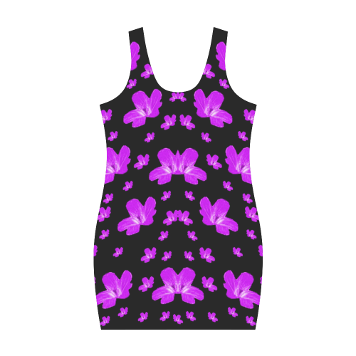 Pretty flowers in purple Medea Vest Dress (Model D06)