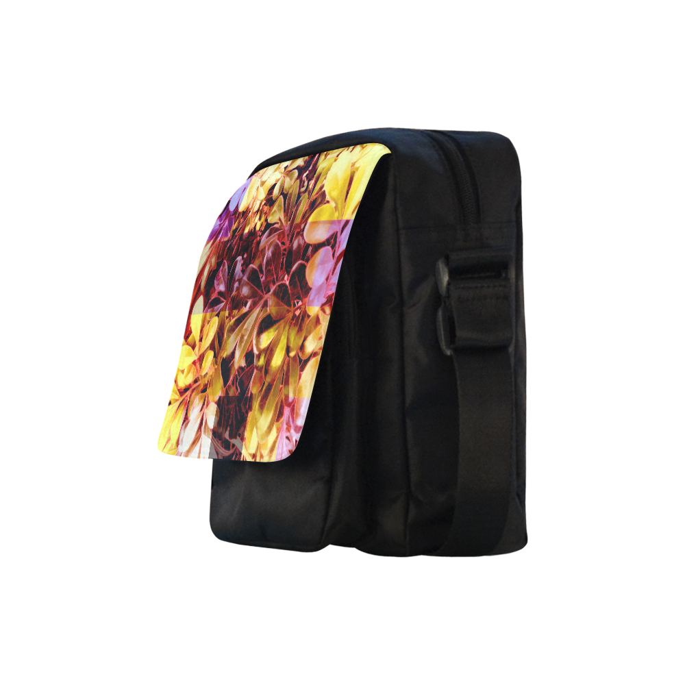 Foliage Patchwork #11 Black - Jera Nour Crossbody Nylon Bags (Model 1633)