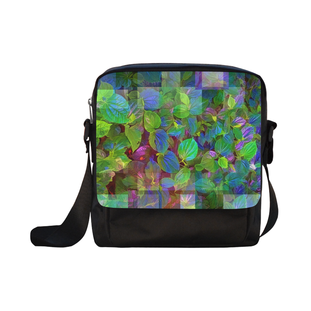Foliage Patchwork #10 Black - Jera Nour Crossbody Nylon Bags (Model 1633)