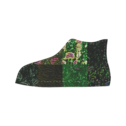 Foliage Patchwork #1 - Jera Nour Men’s Classic High Top Canvas Shoes (Model 017)