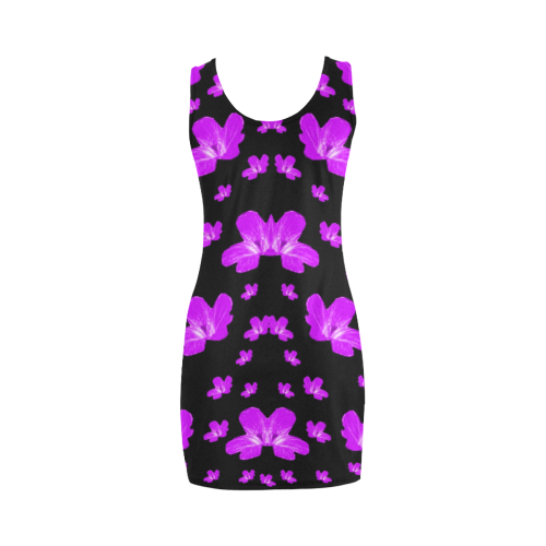 Pretty flowers in purple Medea Vest Dress (Model D06)