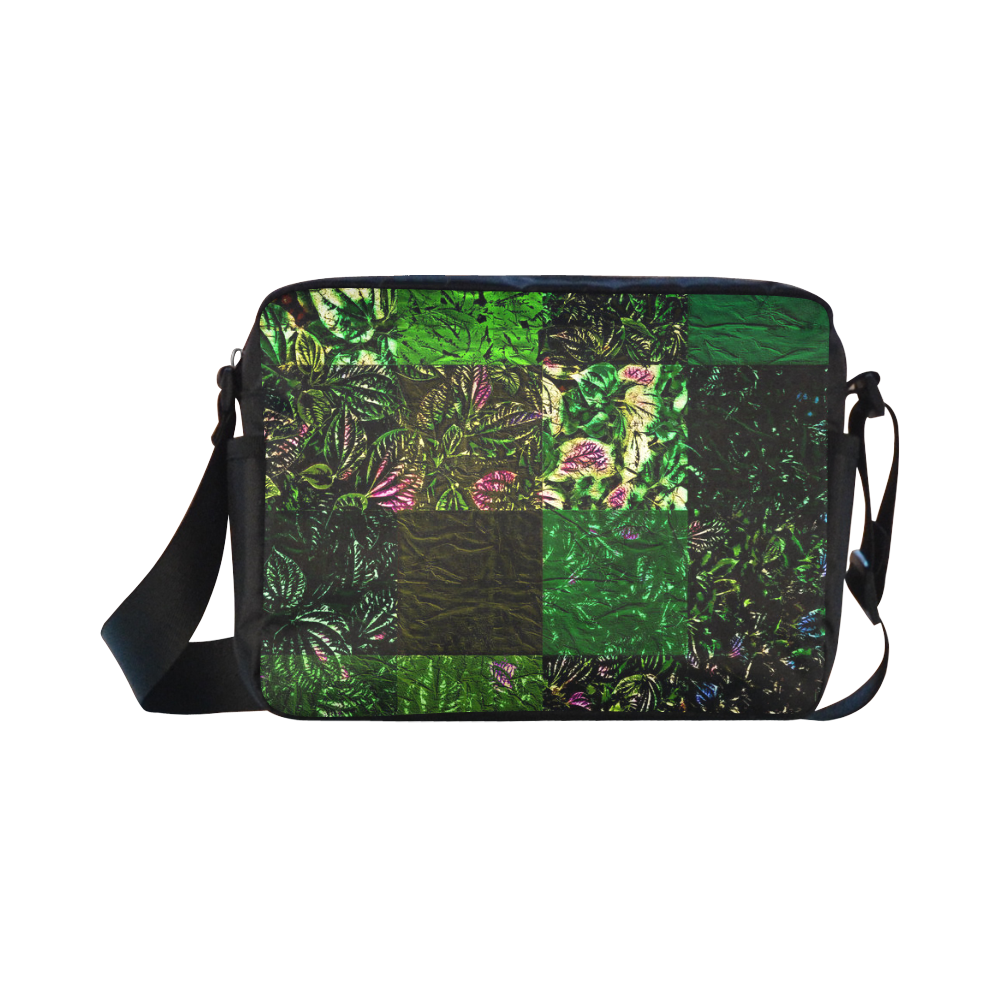 Foliage Patchwork #1 Black - Jera Nour Classic Cross-body Nylon Bags (Model 1632)