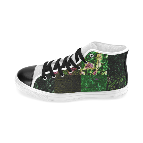 Foliage Patchwork #1 - Jera Nour Men’s Classic High Top Canvas Shoes (Model 017)