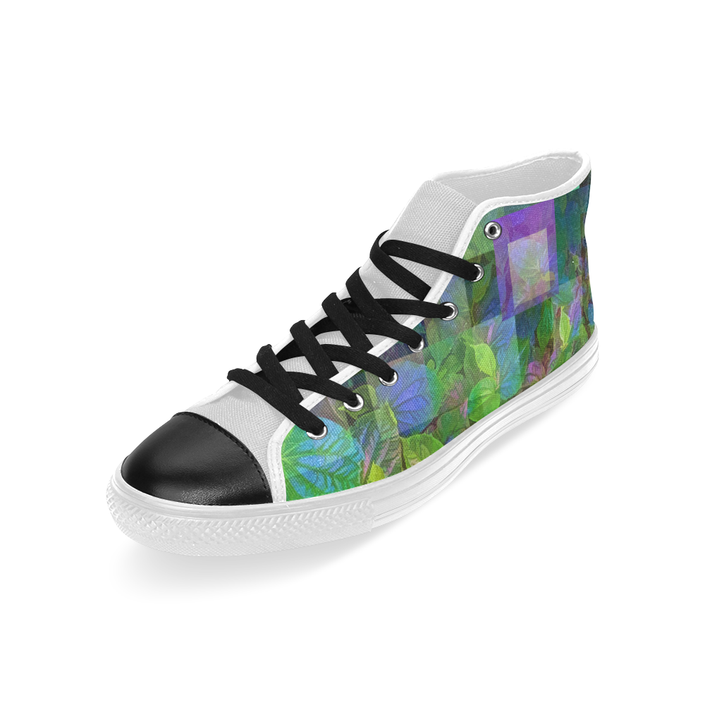 Foliage Patchwork #10 - Jera Nour Men’s Classic High Top Canvas Shoes (Model 017)