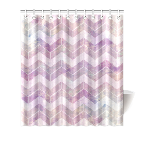 Chevron with watercolors Shower Curtain 66"x72"