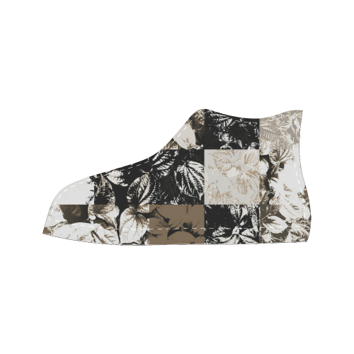Foliage Patchwork #8 - Jera Nour Men’s Classic High Top Canvas Shoes (Model 017)