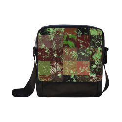 Foliage Patchwork #4 Black - Jera Nour Crossbody Nylon Bags (Model 1633)