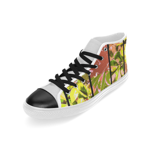 Foliage Patchwork #5 - Jera Nour Men’s Classic High Top Canvas Shoes (Model 017)