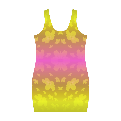 Pretty flowers in neon Medea Vest Dress (Model D06)