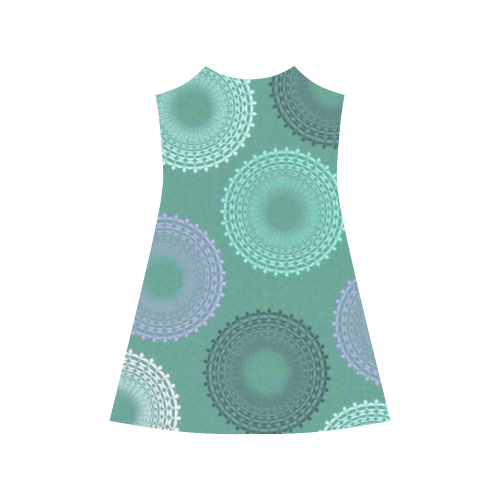 Teal Sea Foam Green Lace Doily Alcestis Slip Dress (Model D05)