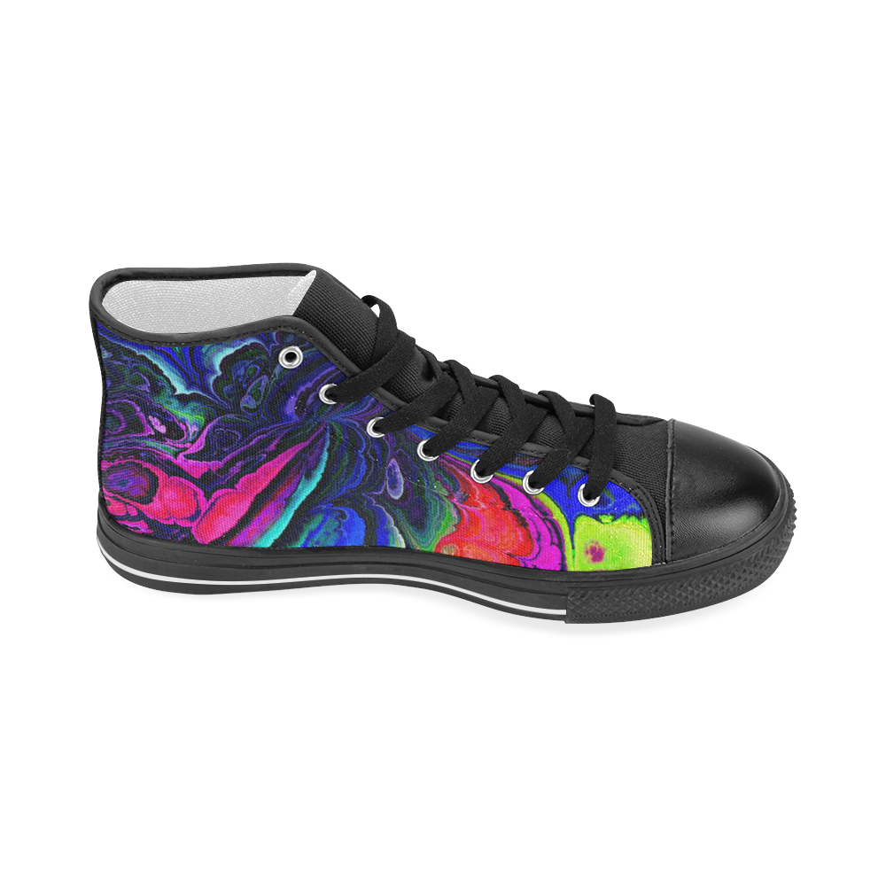 amazing fractal 416b Women's Classic High Top Canvas Shoes (Model 017)