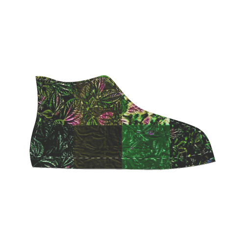 Foliage Patchwork #1 - Jera Nour Men’s Classic High Top Canvas Shoes (Model 017)