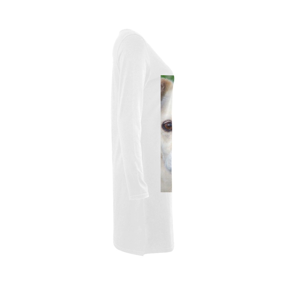Dog face close-up Demeter Long Sleeve Nightdress (Model D03)
