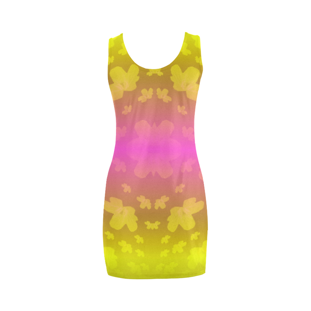 Pretty flowers in neon Medea Vest Dress (Model D06)