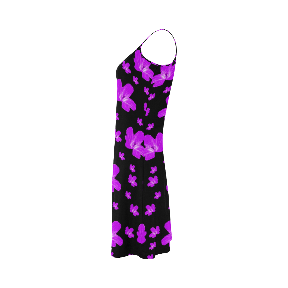 Pretty flowers in purple Alcestis Slip Dress (Model D05)