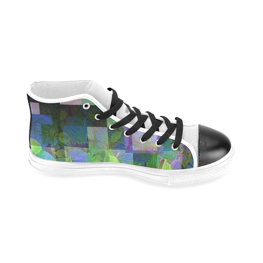 Foliage Patchwork #10 - Jera Nour Men’s Classic High Top Canvas Shoes (Model 017)