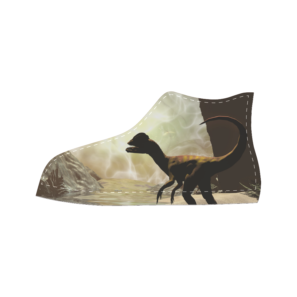 Dinosaur Men’s Classic High Top Canvas Shoes (Model 017)